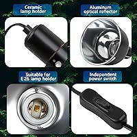Vista 5 de Accesorio de Luz para Reptiles, Accesorio de Lámpara de Calor de Cúpula Profunda con Reflexión Óptica de 5.5 pulgadas, Accesorio de Lámpara de Calor