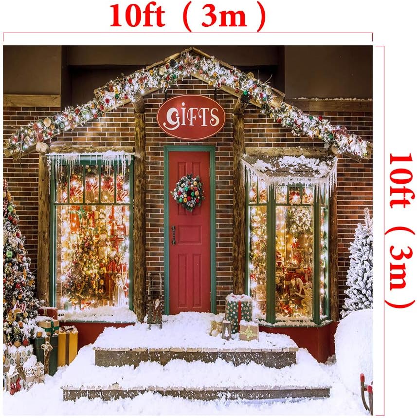 70% Off Everything Kate 10x10ft/3x3m Christmas Photography Background Xmas Storefront Cottage Decorations Backdrop Christmas Window Backdrops Props