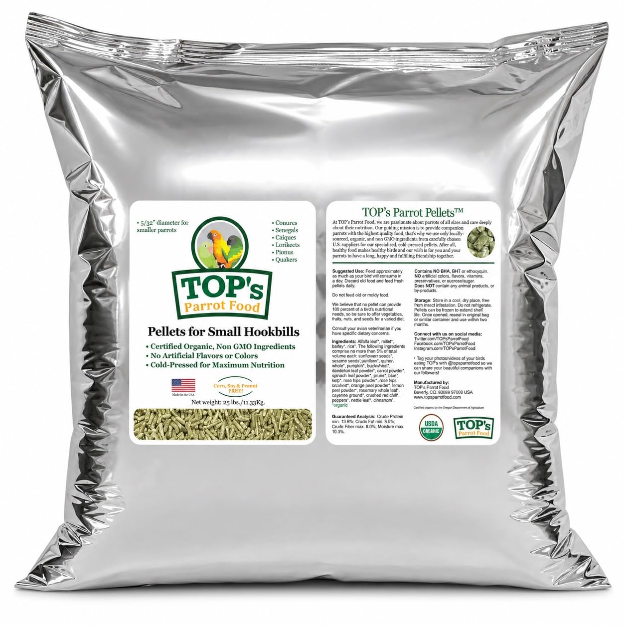 繁殖・育成用品 TOP's Mini Pellets for Hookbills Amazon.com: TOP's Small Hookbill Parrot Pellets 25 lb, USDA