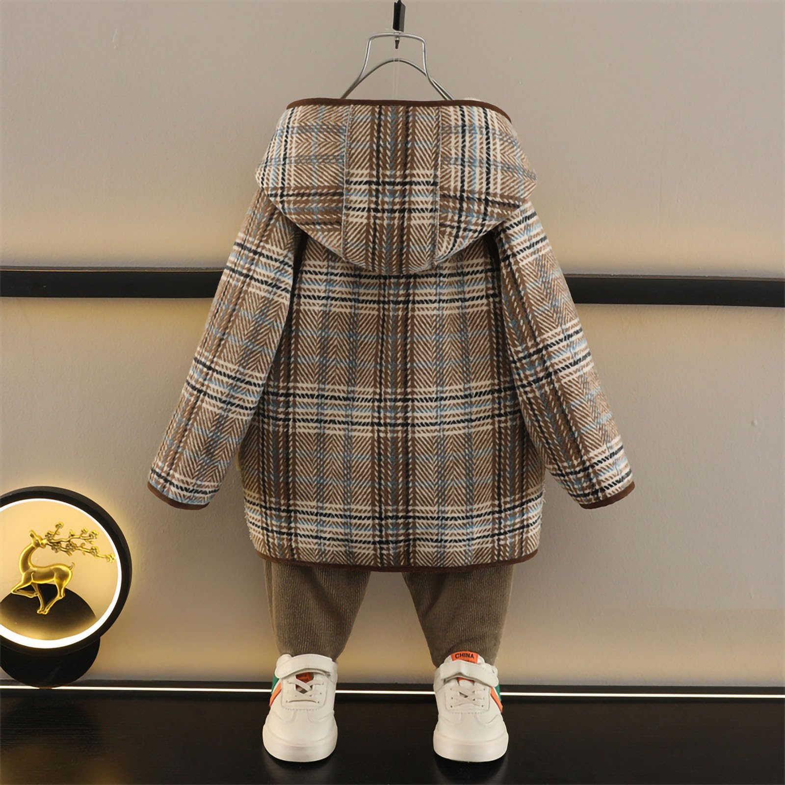 HAOLEI Abrigo de Invierno para Niños y Niñas,Chaqueta de Forro Polar con Capucha Gruesa Cálida Abrigos de Lana Manga Larga con Botones Suave y Cómodo Sherpa Outwear Ropa Niño Pequeña 1-10 Años
