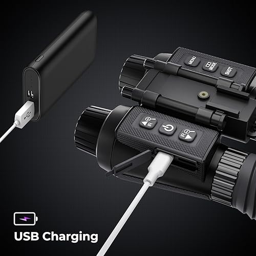 Miniatura 9 de GOYOJO Gafas de visión nocturna, tácticas militares, 4K, prismáticos infrarrojos digitales para adultos, montados en casco, con tarjeta de 32 GB