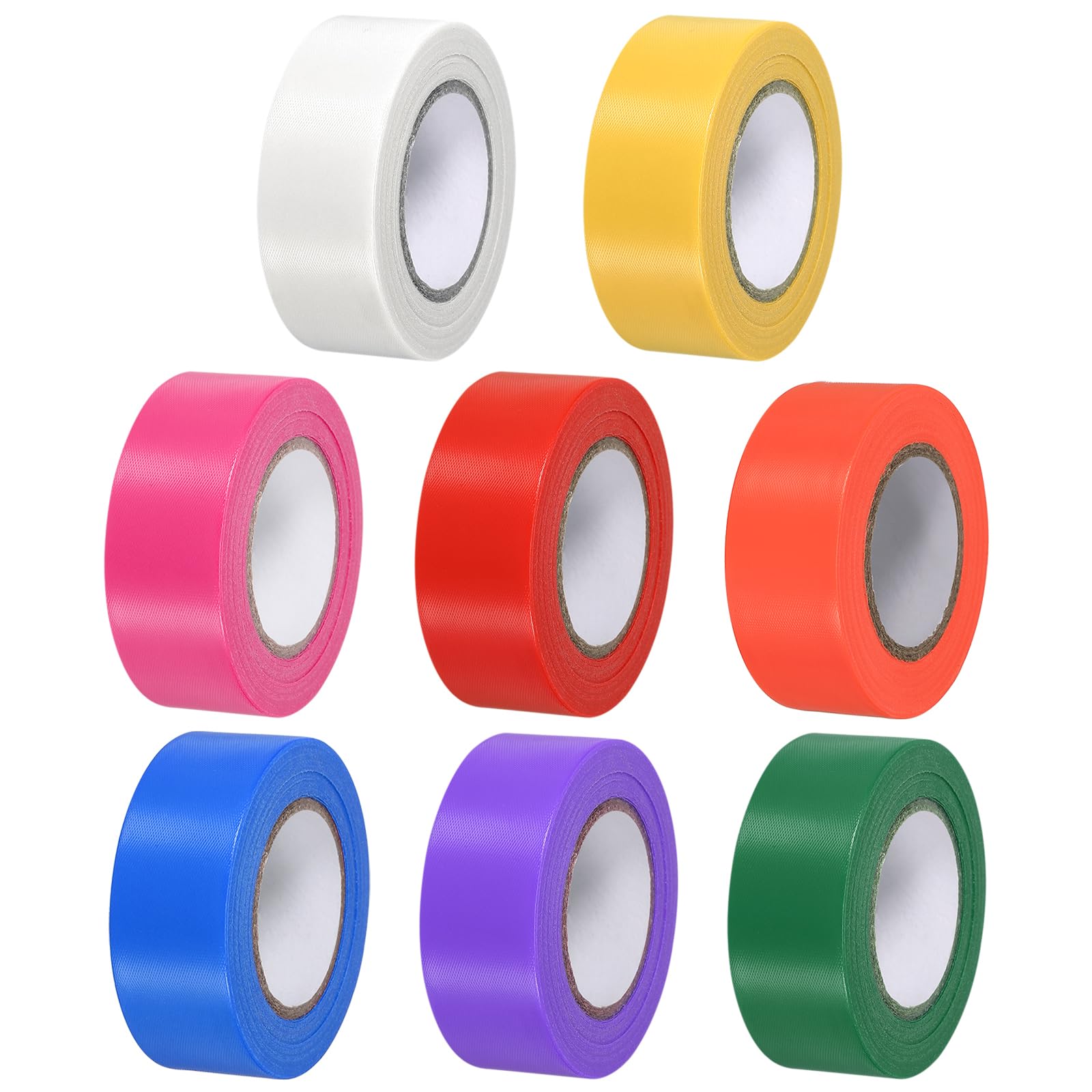 PATIKIL 8 Confezioni 1.2" x98' Nastro Segnaletico Neon in PVC Non Adesivo