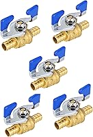Vista 5 de EFIELD - Válvula de bola de cierre de puerto completo Pex de 3/4 pulgadas con nivel de mariposa (paquete de 10)