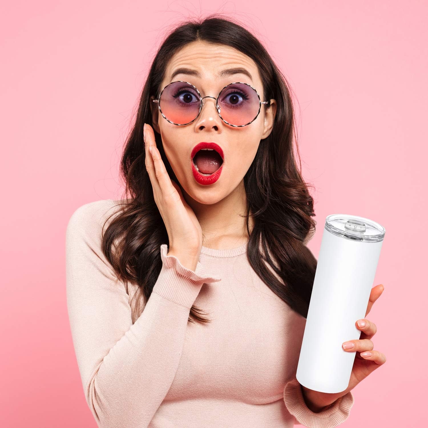 Frее Shірріng 🛒 2 Pack Stainless Steel Skinny Tumbler, Double-Insulated Water Tumbler Cup With Lid and Straw, Outdoor Unbreakable Travel Slim Bottle for Hot Cold Drinks with Cleaning Brush (White, 20 OZ)