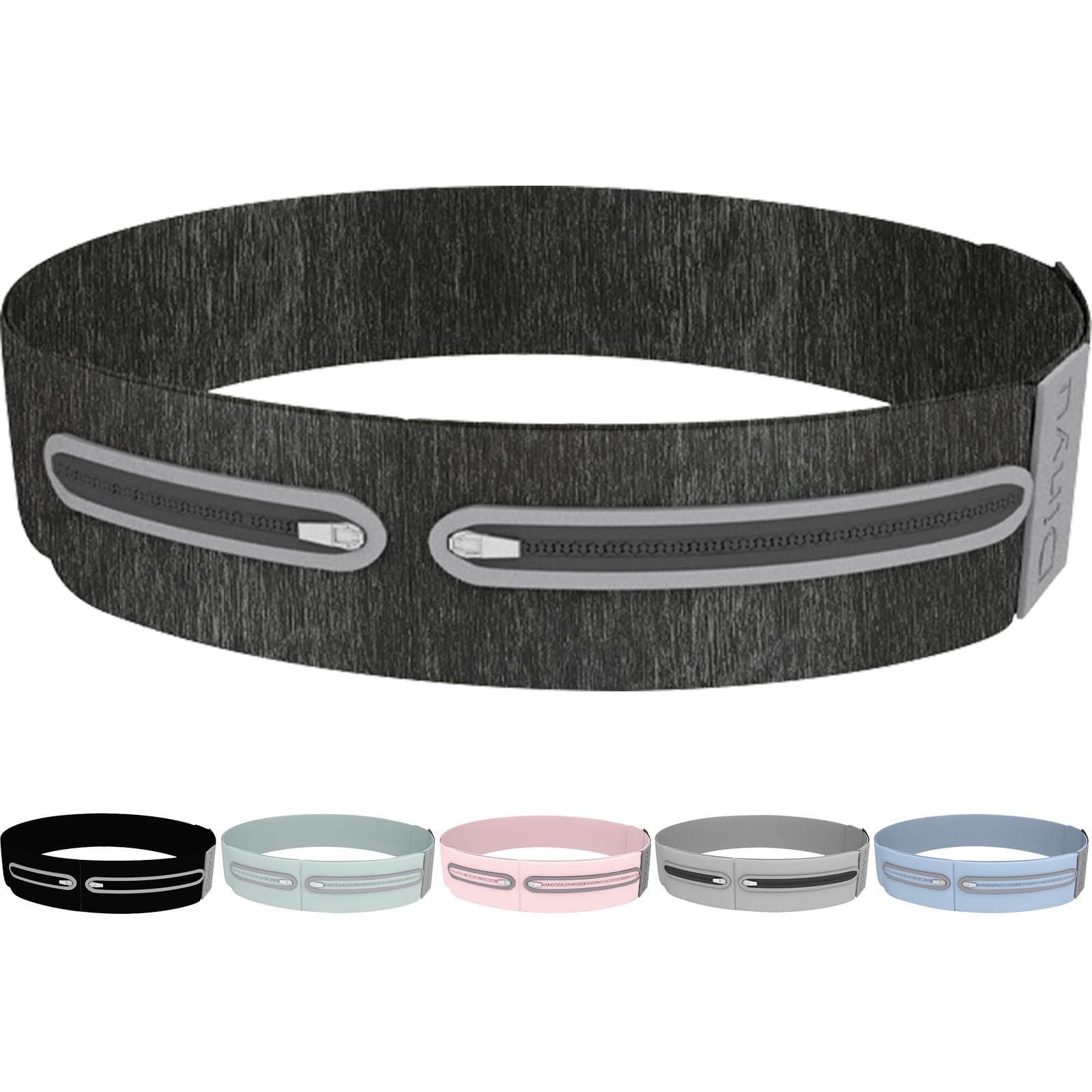 SCCGKP Running Belt for Women and Men Lightweight Running Waist Belt, Multi-Pocket Phone Holder Running Pouch (Starry Gray, Medium)
