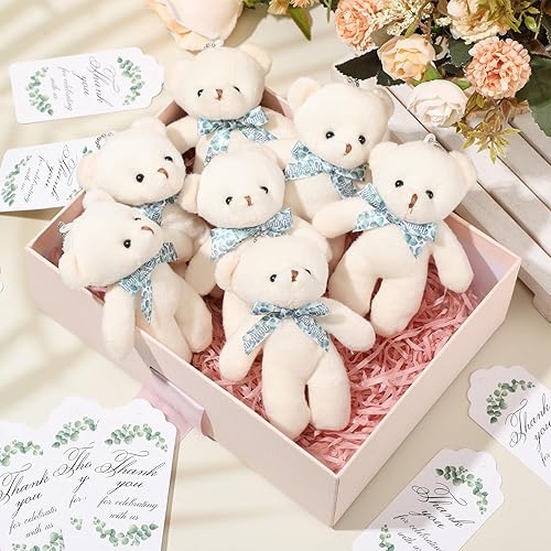 Miniatura 9 de Juego de 50 juegos de osos pequeños para baby shower, osos de peluche pequeños a granel de 4.72 pulgadas, mini animales de peluche pequeños con