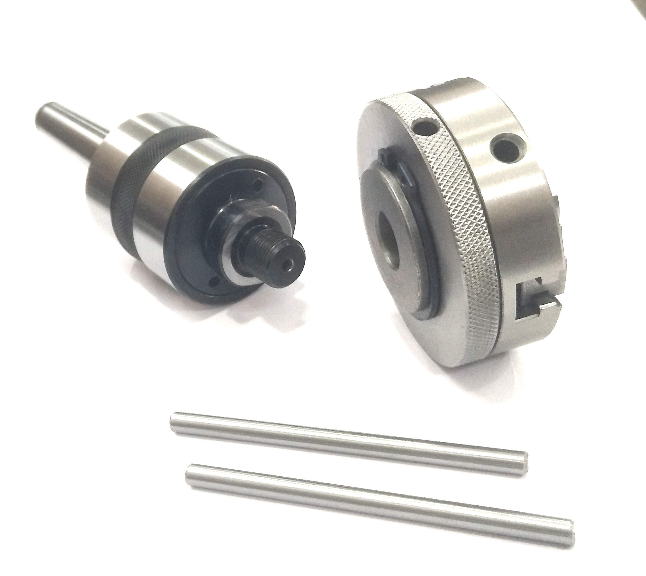 Revolving Centre MT3 Shank con mandrino a 3 griffe 65 mm montaggio per tornio da Contropunta