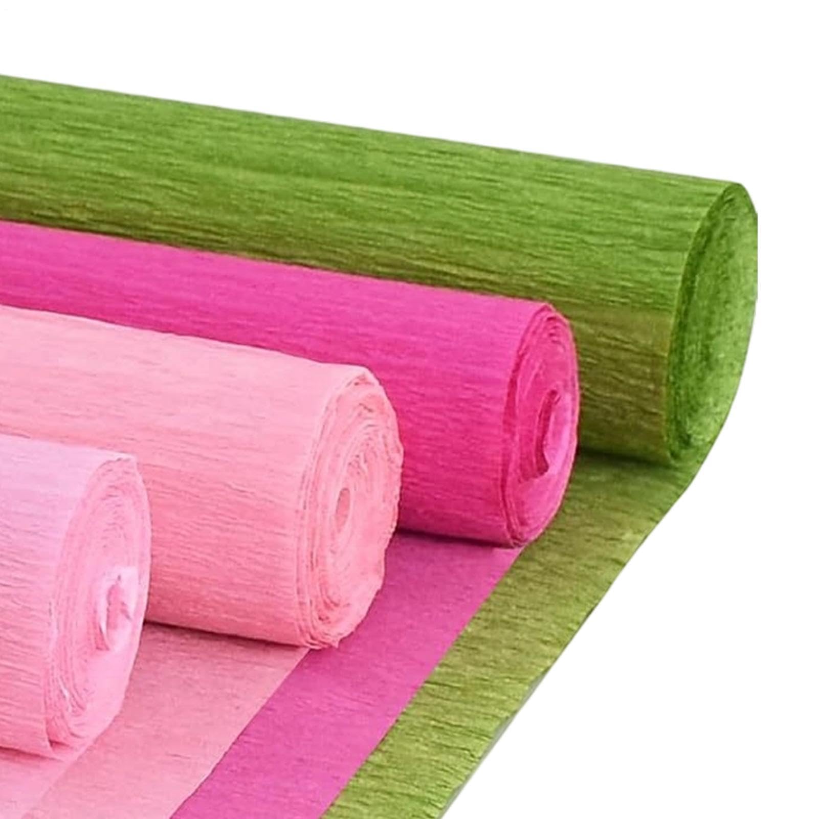 Lot de 6 rouleaux de papier crépon avec 50 tiges métalliques pour décorations de fête, bouquets de mariage, arches de remise de diplôme, toiles de fond photo