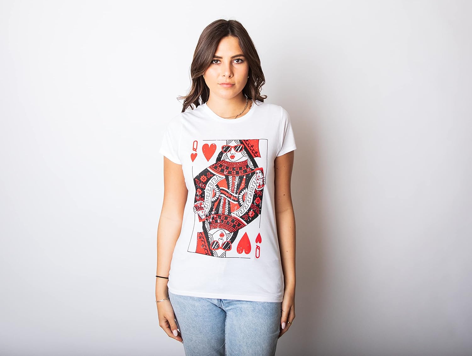 Womens Queen of Hearts T Shirt Funny Vintage Graphic Cool Cute Tee for Ladies - Image 4