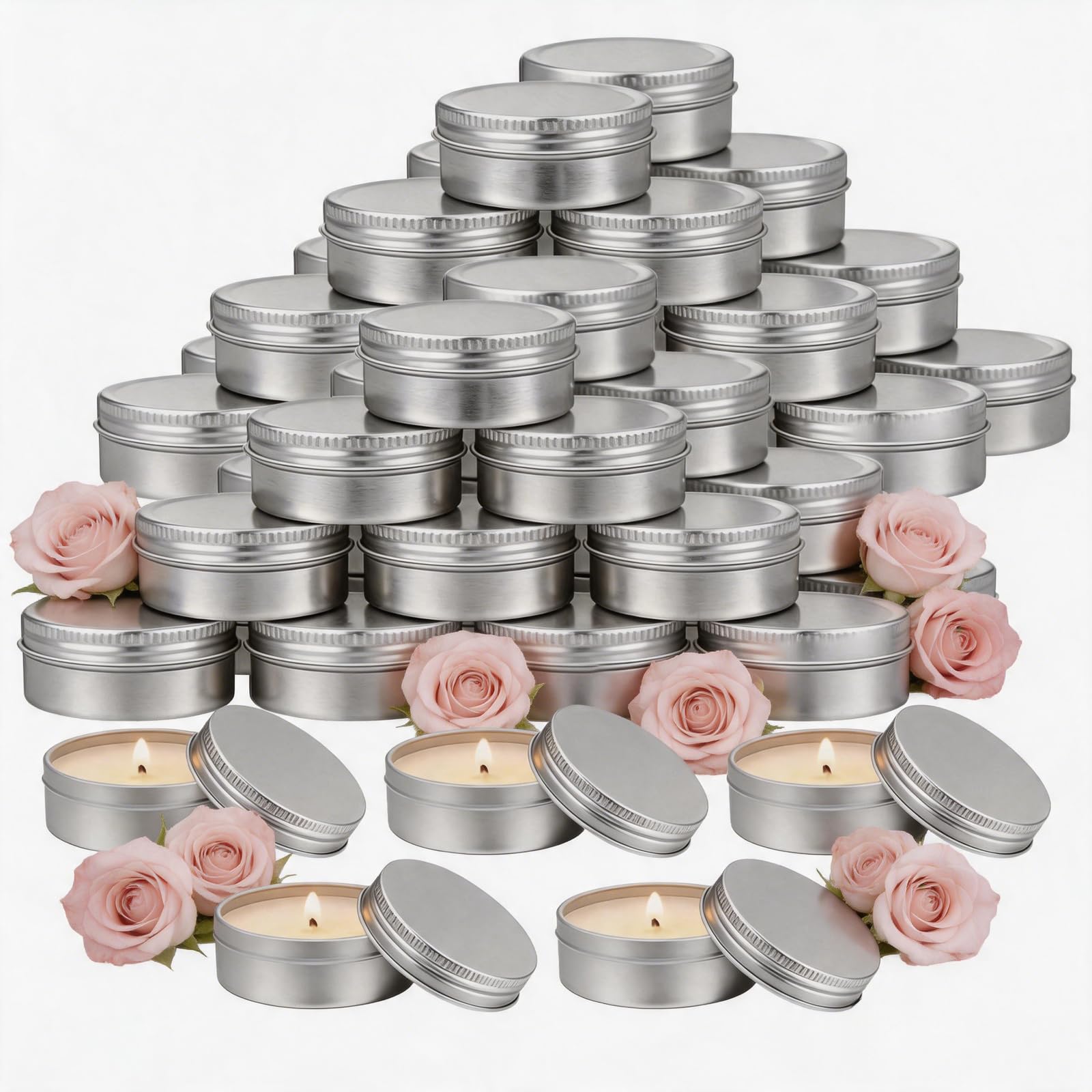 Mini-Soja-Kerzen-Set, 28 g, 100 Stück, Mini-Rosenduft, Hochzeitsgeschenke für Gäste, Gastgeschenke und Geschenke, perfekt für Hochzeit, Babyparty, Geburtstag, Heimdekoration und