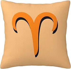 Zodiac Sign Aries Symbol Throw Pillow Covers 18x18 Inch Square Double-Sided Home Decor Pillow Case Soft Cushion Covers for Couch Bedroom Car