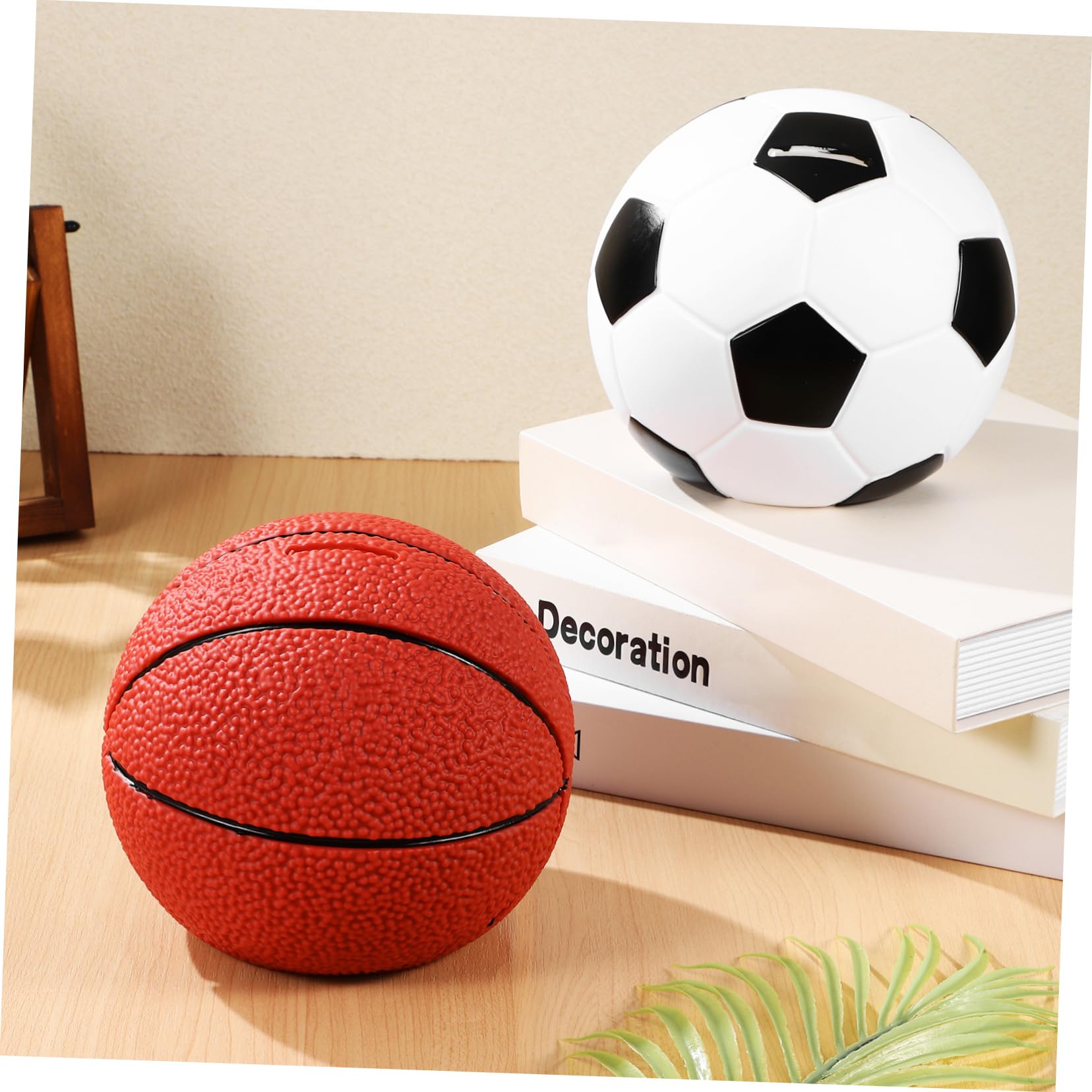 Salvadanaio Cartone 2pezzi in Vinile, Pallone Calcio e Basket | Formato Portatile, Regalo Compleanno e Uso Domestico, per Amici e Genitori