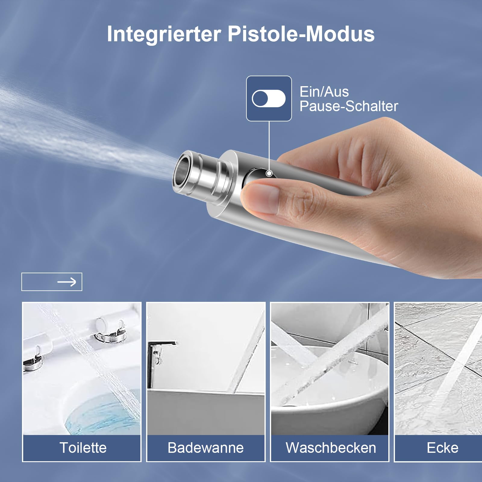 Alcachofa de Ducha con 2 Filtros, Manguera Duchas 1.5 M, 10 Tipos Cabezal Alcachofas alta presión, Ahorro de Agua Antical Función Multinivel, Ideal Para Agua Dura Baño SURFOU
