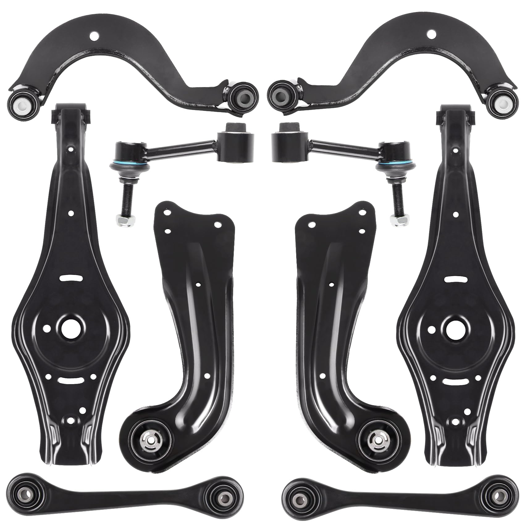 DOCAS compatibles avec A3 8P Seat Altea 5P VW Golf 5 6 Passat 3C Skoda Octavia 2 1K0505465C 1K0505311AA 1K0505323N Jeu de bras, suspension de roue (10 pièces)
