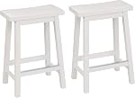 Amazon Basics Tabouret de comptoir en bois massif de l'île Kitchen, 60.96 cm Hauteur, noir - Ensemble de 2