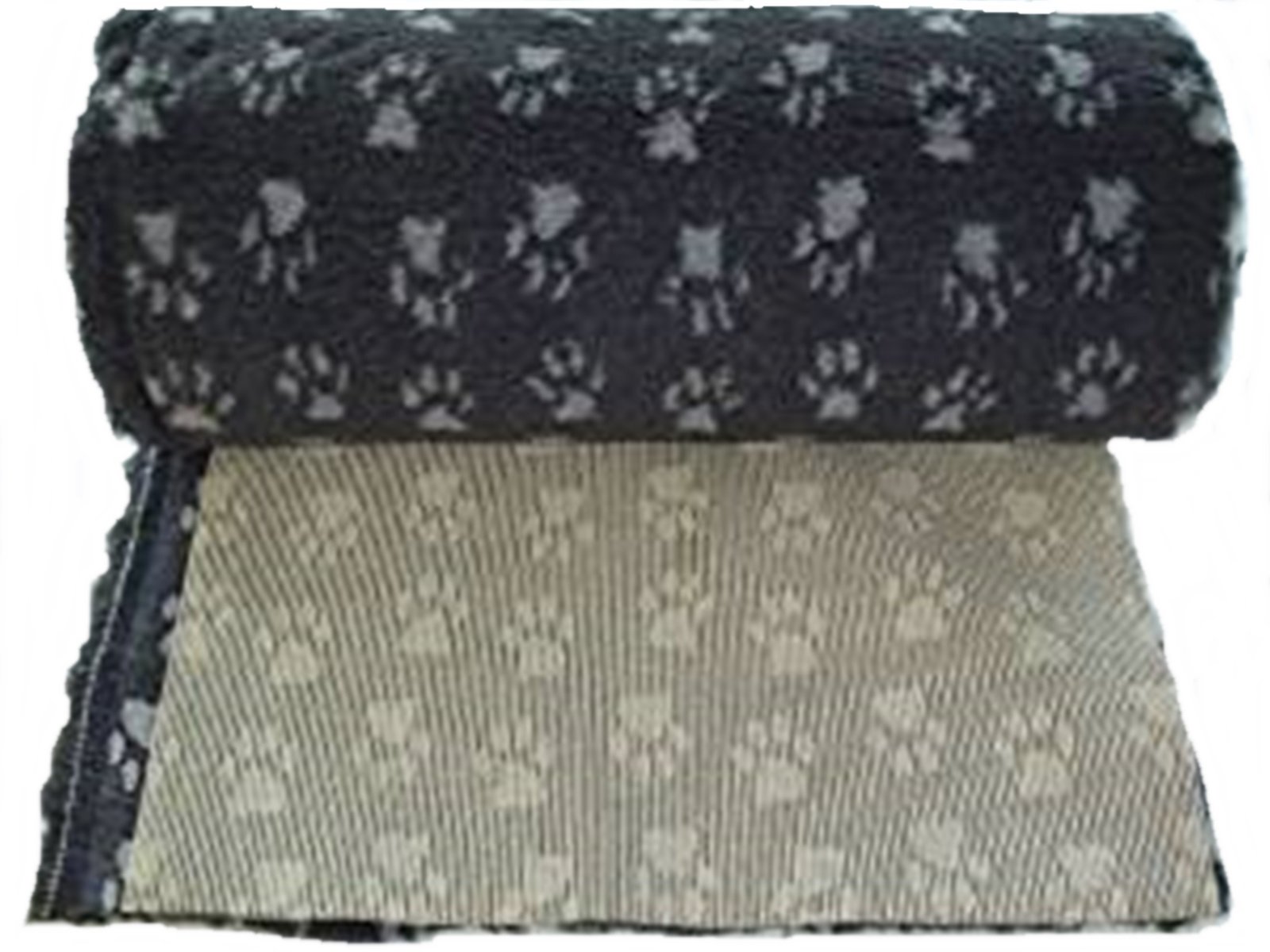 PnH Veterinary Bedding® NON SLIP Vet Bedding Whelping Fleece - Puppy/Dog/Pet Bed - CHARCOAL/GREY PAWPRINTS (300cm x 100cm)