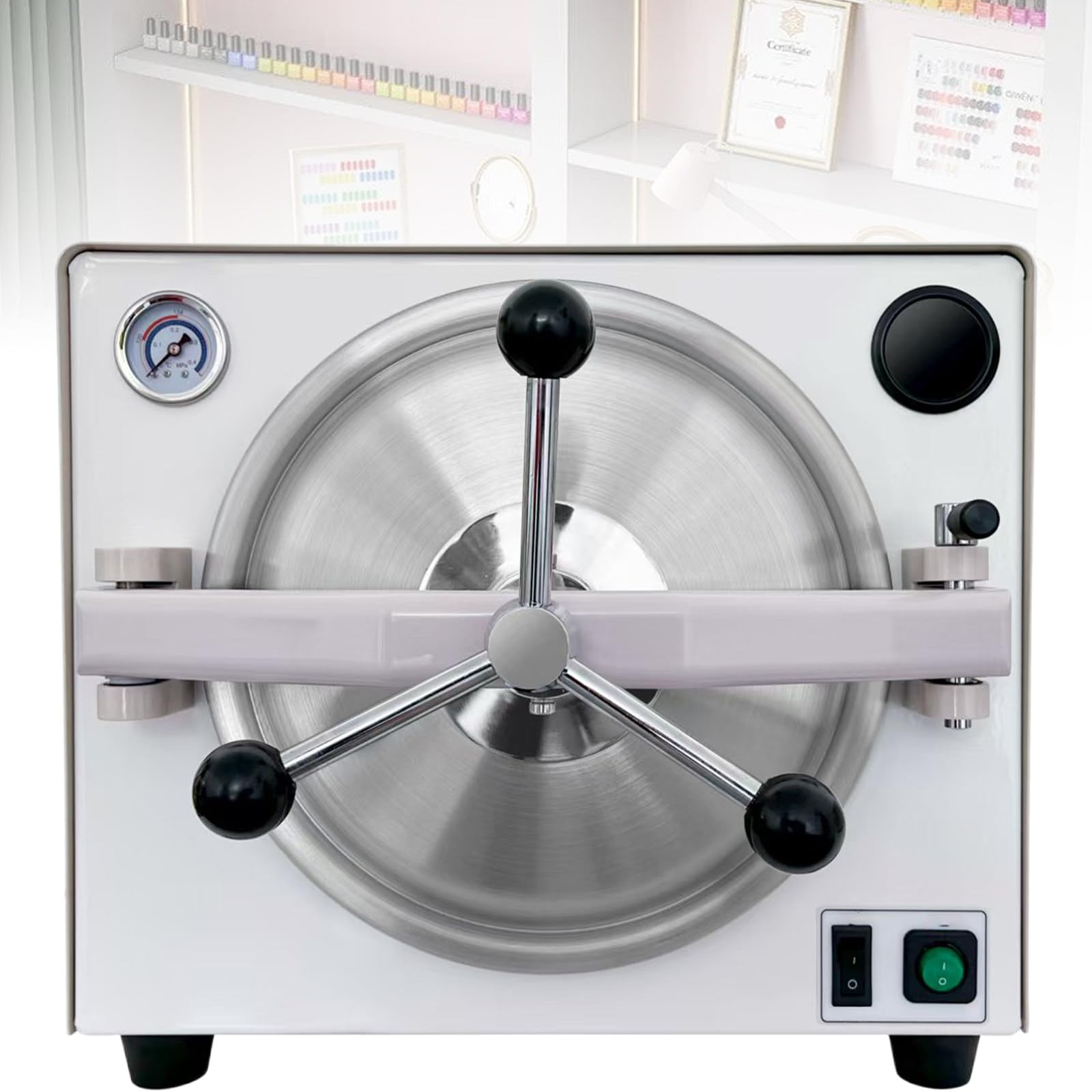 Sterilizzatore per Autoclave A Vapore, Autoclave Sterilizzazione, con Display LCD Sterilizzatore A Vapore Ad Alta, per Autoclave in Acciaio Inossidabile da Laboratorio 18L-1000W