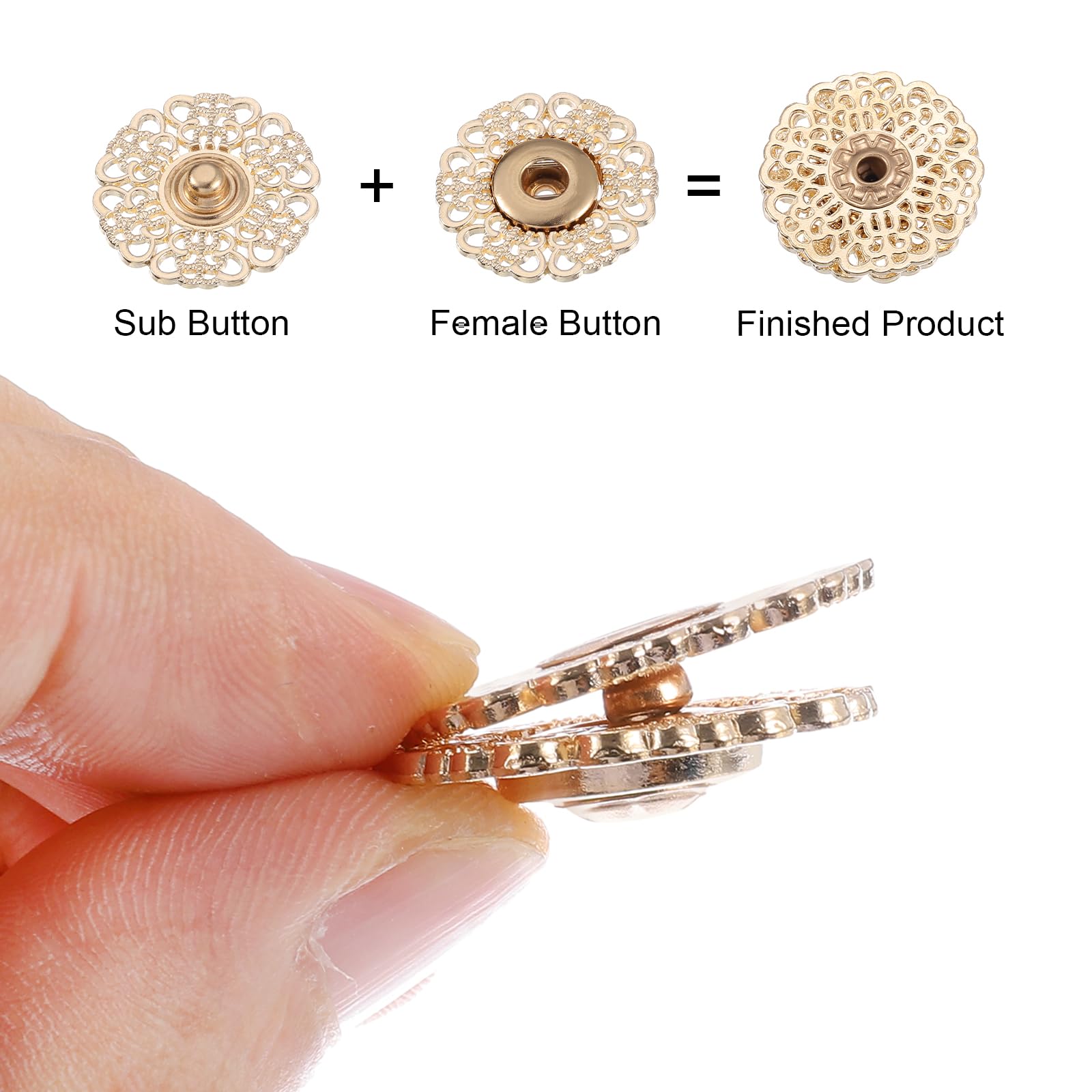 100 ENSEMBLES BOUTONS-PRESSION Tout-petit Couture Bouton-poussoir En