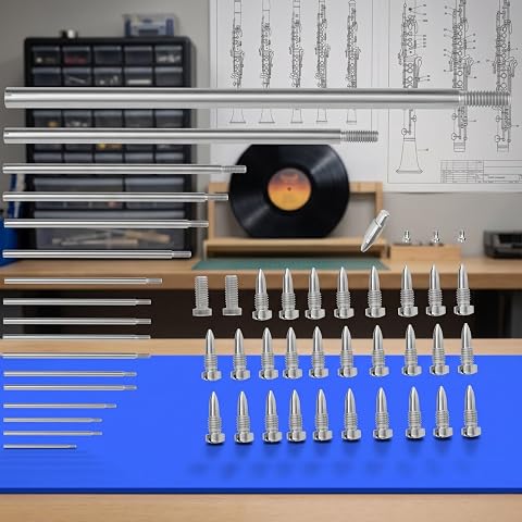 Upper Bass Saxophone Repair Kit Saxophone Threaded Rods Cone Screws Tapered Nail Instrument Parts for Woodwind Maintenance and Replacement