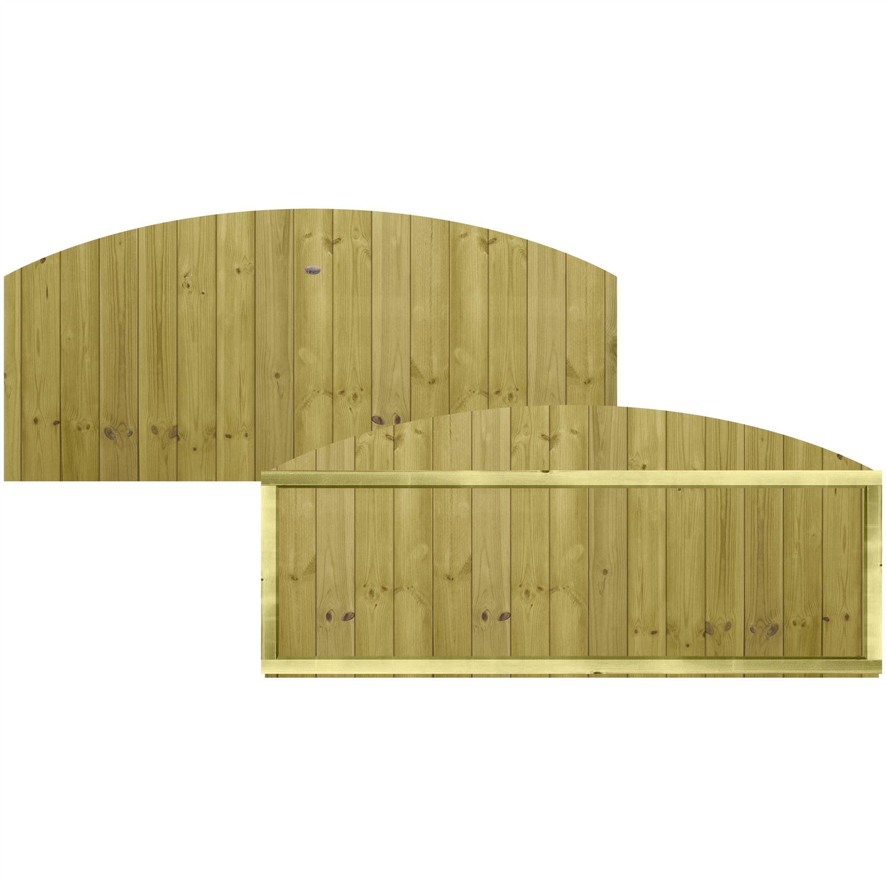 Premier Garden Supplies Pressure Treated (Tanalised) Dome Top Tongue & Groove Fence Panel, 6Ft X 2Ft Fully Framed Arch Wooden Fencing Extension | Heavy Duty Treated Interlocking Boards, Ideal For Any Garden Perimeter (Wide: 182Cm X High: 82Cm)