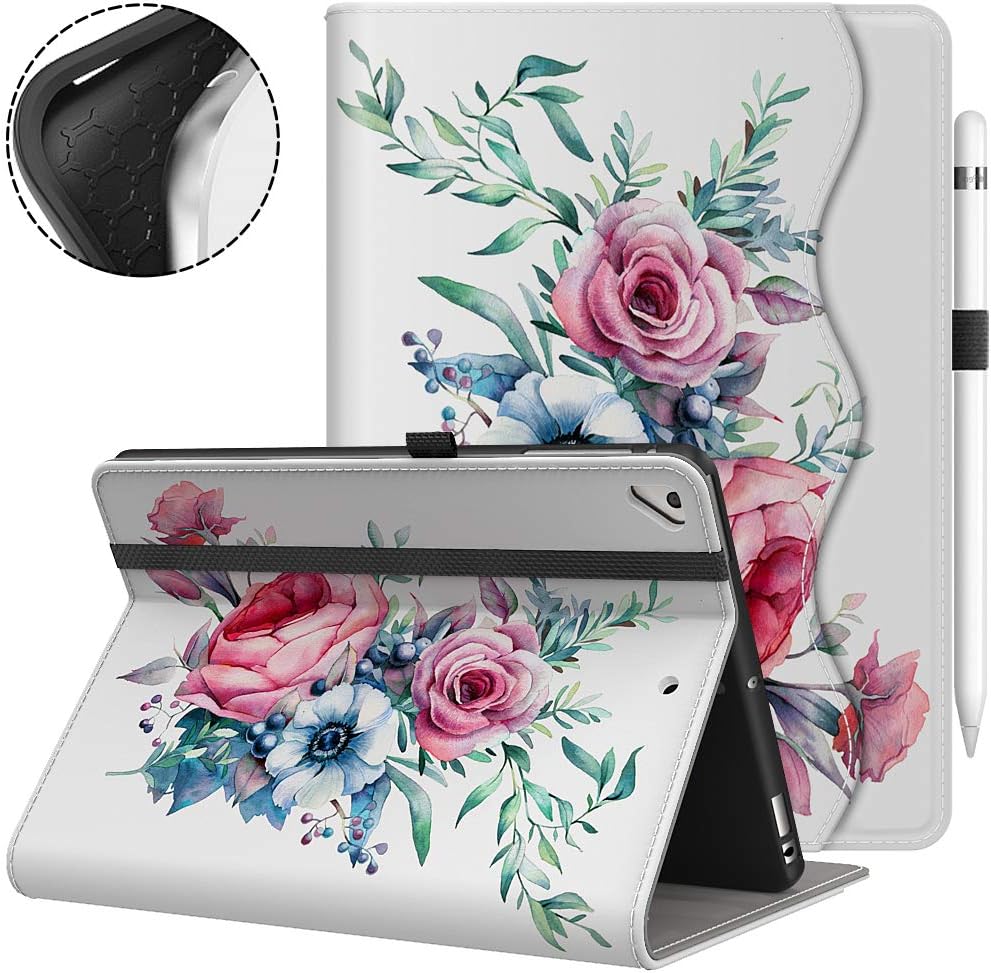 Vori iPad 9.7 2018/2017 (6th/5th Generation) Case - Multiple Viewing Angles iPad 6th Generation Covers Fit iPad Air 2 / iPad Air (Peony)