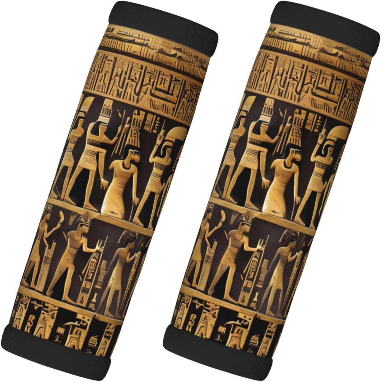 Egypts Hieroglyphics Print Luggage Handle Wrap 2pcs, Door Handle Protection Sleeve Cover, for Suitcase, Handbag