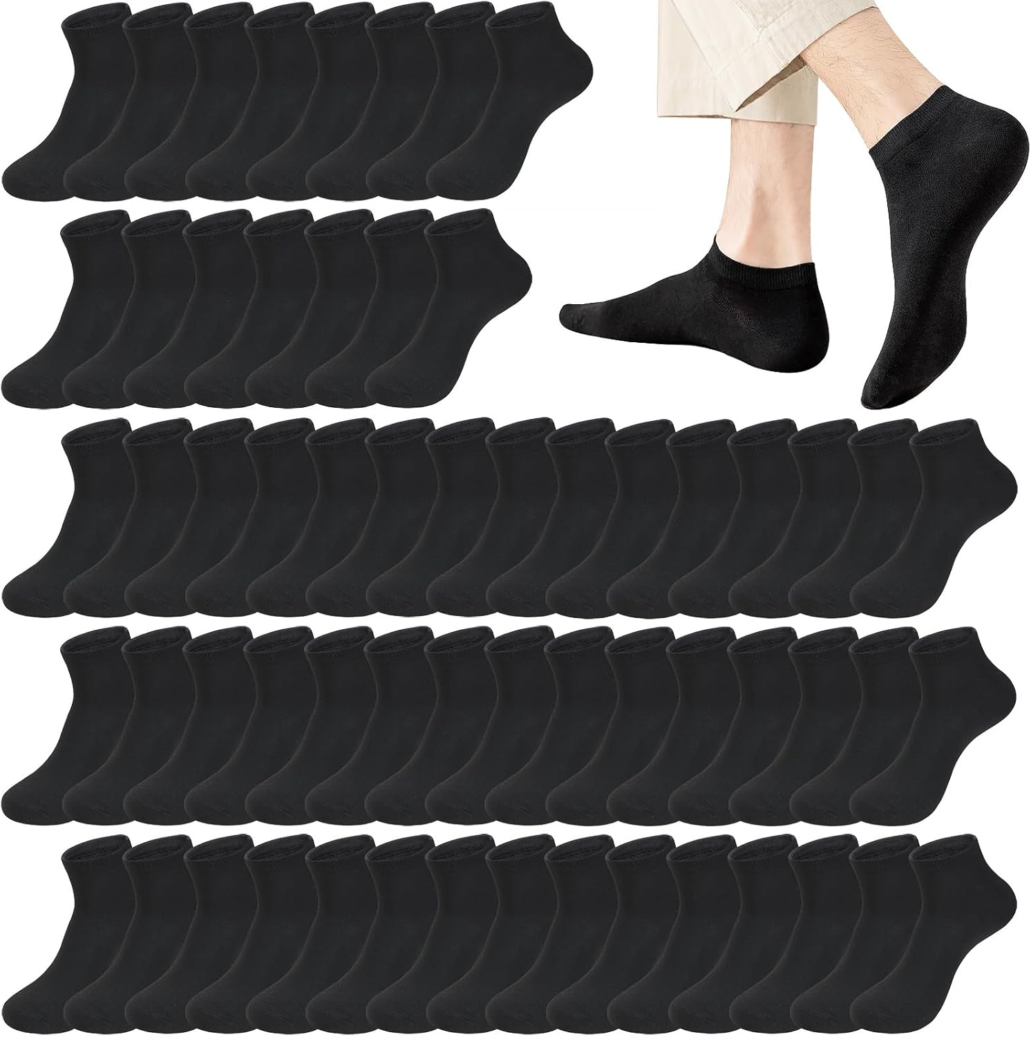 Mens Cushion Ankle Socks Men Low Cut Comfort Breathable Casual Socks Bulk