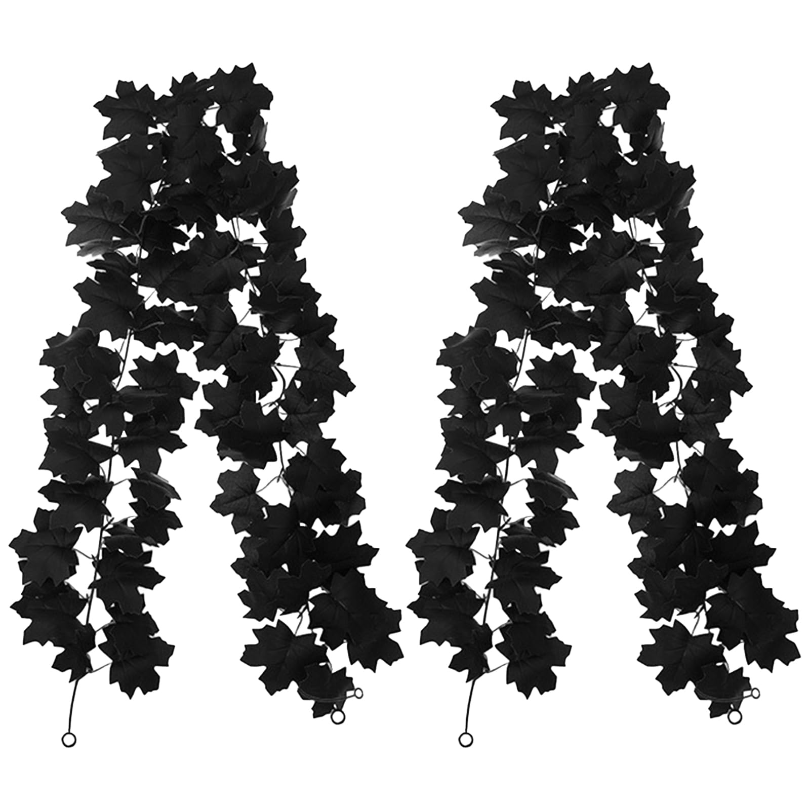 FOSDICK 2 Pack Halloween Garland, 6.56Ft Maple Leaf Garland, Black Garlands