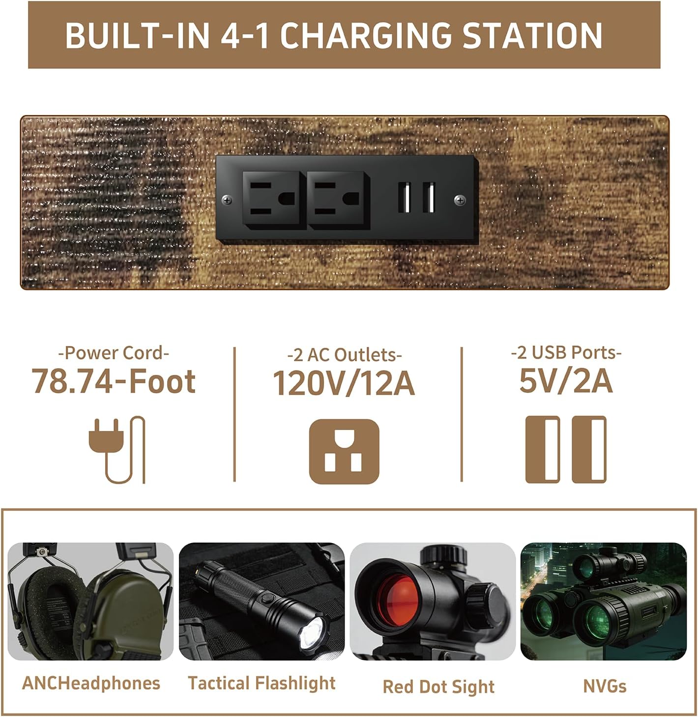 Indoor Gun Racks, Rifle Rack Floor Stand, Heavy Duty Metal Gun Storage Shelf, Gun Display Rack for 4 Rifles and 8 Pistols,for Home Garage Office or Retail Shop, Retro Brown