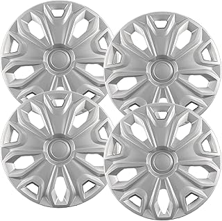 Premium Quality 16 inch Silver Hubcaps fits 2015 2016 2017 2018 2019 2020 2021 2022 2023 Ford Transit Van, Heavy Duty Solid Clip Construction (Set of 4) (7068AMS-4)