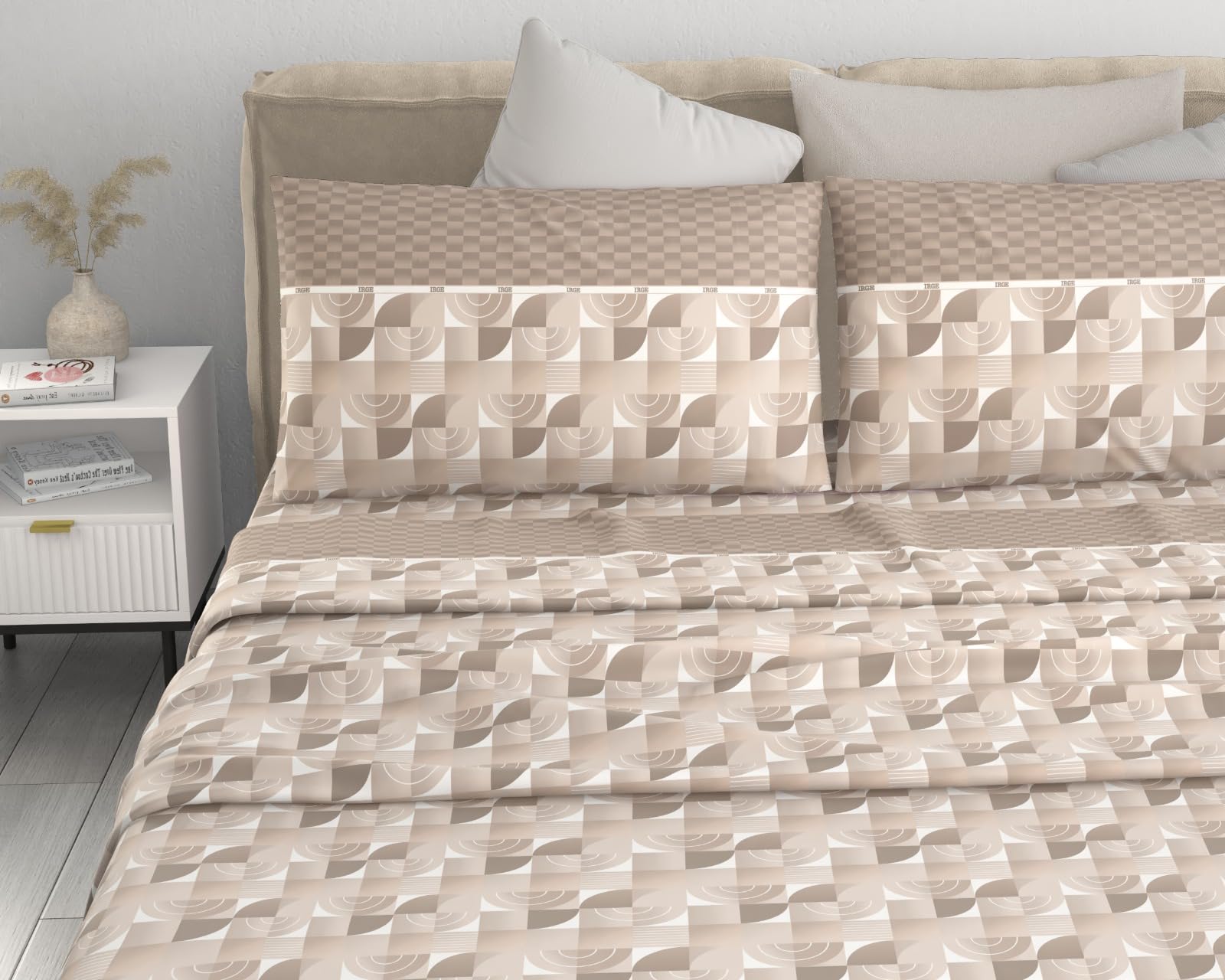 Lenzuola Set Completo Letto Cotone 1 Piazza e Mezzo Sotto Sopra + Omaggio Federa Fantasia Vari Modelli (delia 845)