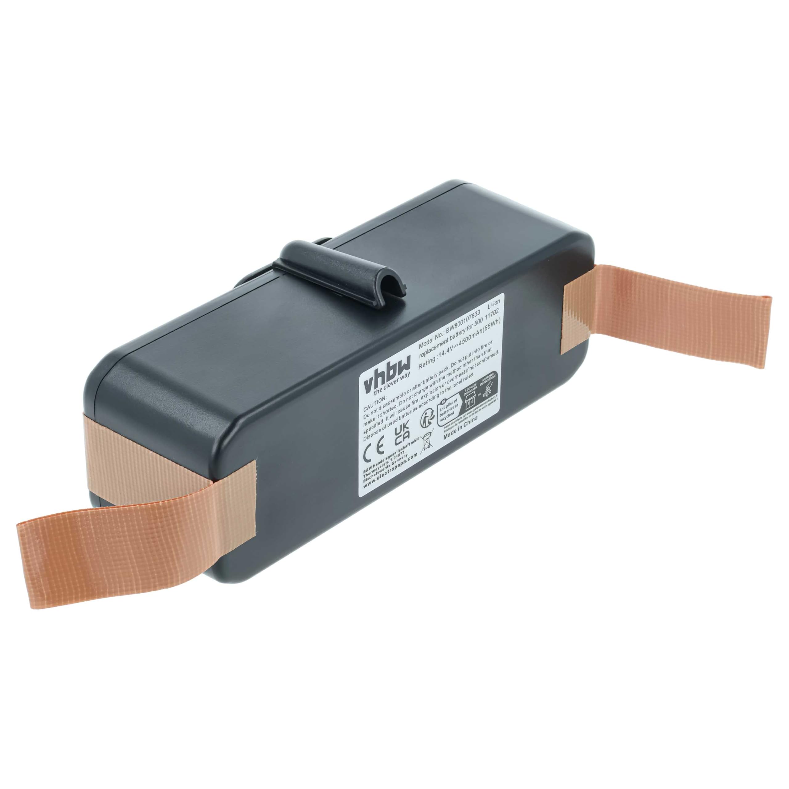 vhbw Batería Compatible con iRobot Roomba 581, 500, 580, 570, 565, 564, 505, 521, 582, 551, 561, 572, 577 aspiradora (4500 mAh, 14,4 V, Li-Ion)