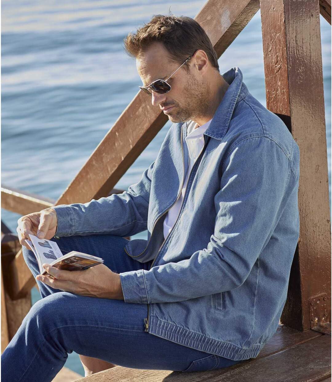 ATLAS FOR MEN - Giacca di jeans - Disponibile nelle taglie grandi da M a 5XL