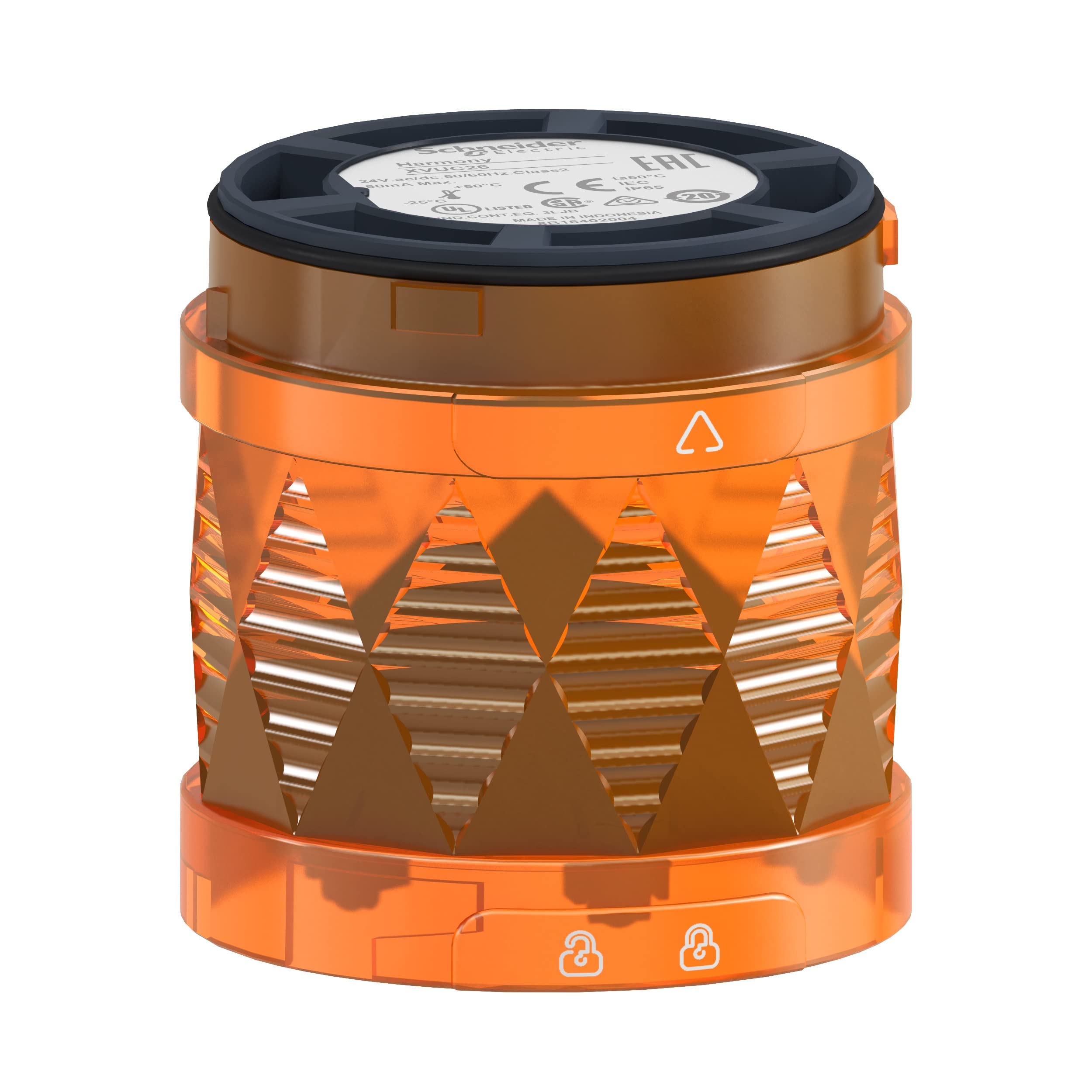 Schneider Electric - Harmony XVU - élément lumineux Ø60 - DEL - fixe - 24VDC - orange - XVUC25