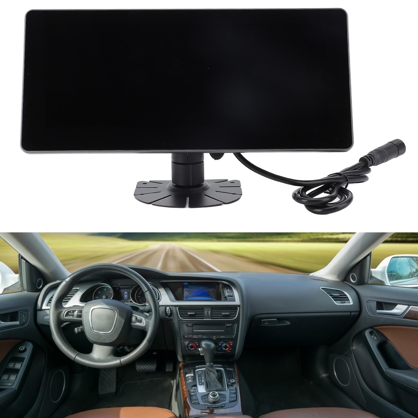 aqxreight 10.25inch Wide Display for 360° Surround View System 1920 X 720p Dual Video Input HD Image 2 Video Input for MDVR