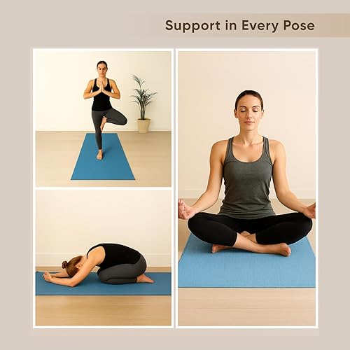 Miniatura 4 de LFH Home - Tapete de yoga de algodón hecho a mano para ejercicio, entrenamiento, fitness, perfecto y de alta calidad, ecológico, tejido de algodón