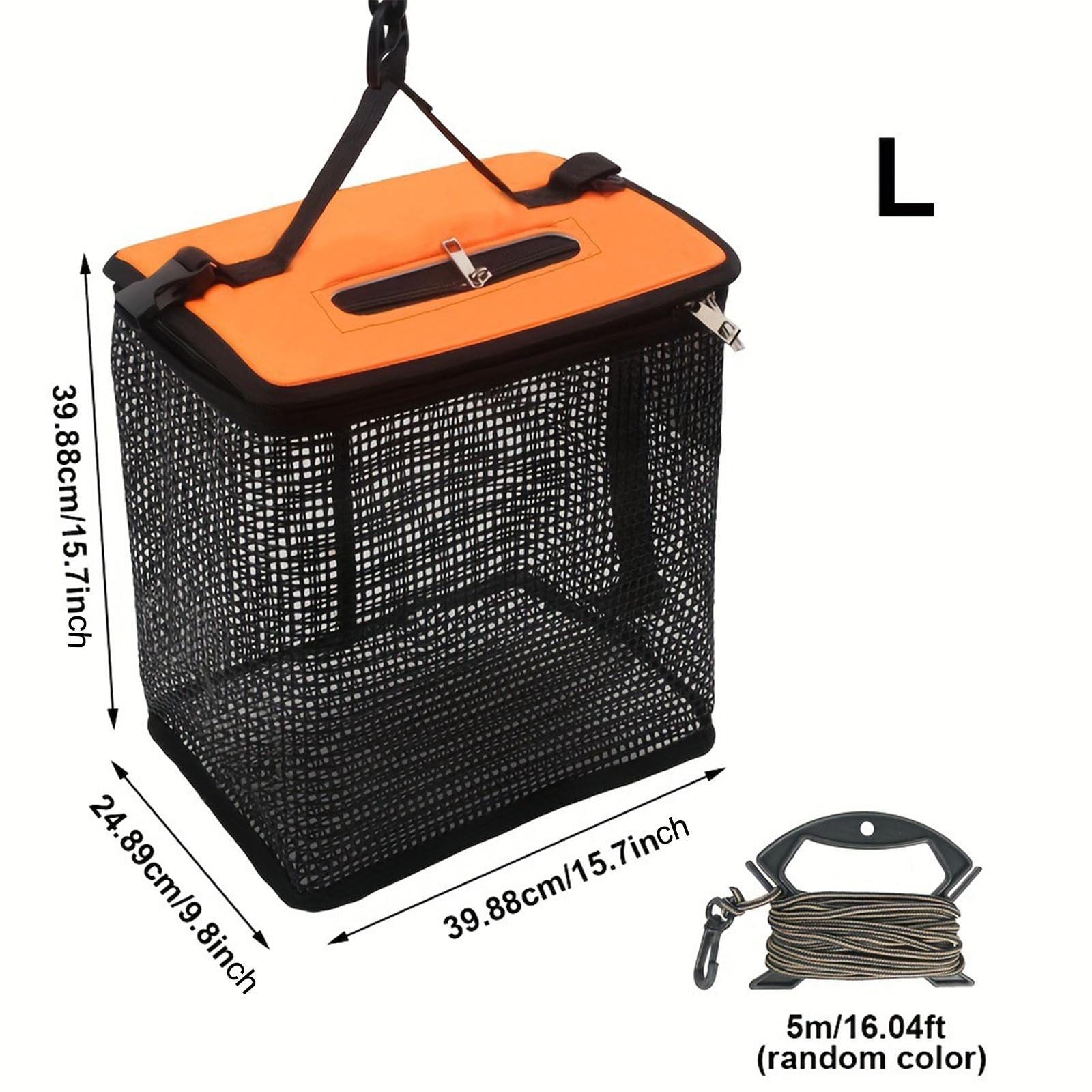 KESOTO Cesta Flotante para Peces Bolsa de Almacenamiento de Peces Plegable Red de Pesca Portátil Cesta de Protección con Nailon Adecuada para Pesca en Agua D