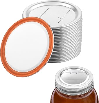 24 PCS Mason Jar Lids Regular Mouth, Canning Lids Regular Mouth Compatible with Most of Electric Vacuum Sealer