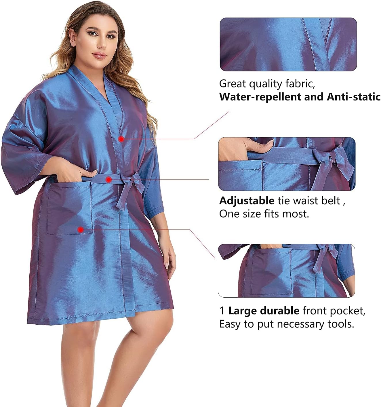 サロンクライアントガウンケープ 4枚パック ヘアドレッシングガウンスモックローブ ヘアスタイリストからヘアカット、ヘアカラーリング、