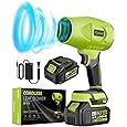Leaf Blower Cordless, Portable Dust Cleaner Handheld Blower, 30000 RPM Compressed Air Duster for Patio Cleaning, Drying, Camping, Snow Blowing( 1 X 3.0Ah Battery and Charger Included)