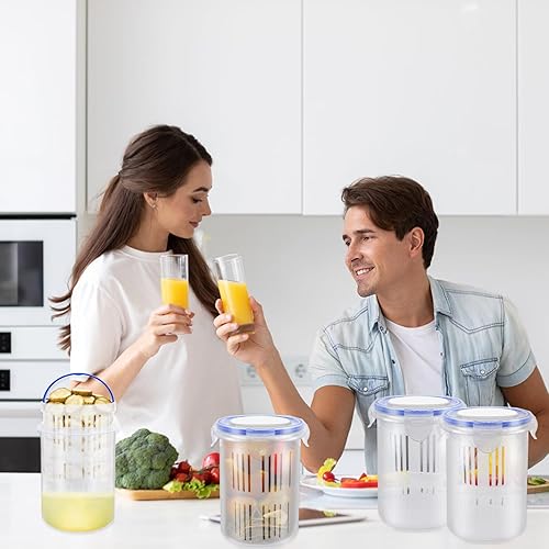 Miniatura 6 de Eerrhhaq Recipiente de pepinillos con colador, tarro de pepinillos de 24 onzas con tapa a prueba de fugas y tapa Lock It, levantador de encurtidos