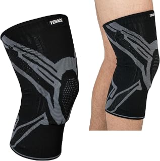 Tenace BJJ Knee Brace Grappling - Compression Knee Pad for Jiu Jitsu, MMA, Muay Thai, Wrestling, Judo - High Durability and Performance Unisex (Black, Large)