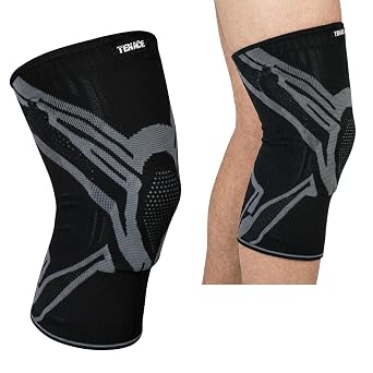 Tenace BJJ Knee Brace Grappling - Compression Knee Pad for Jiu Jitsu, MMA, Muay Thai, Wrestling, Judo - High Durability and Performance Unisex Black, X-Large