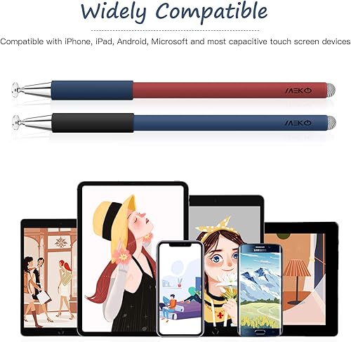 Miniatura 7 de MEKO - Lápiz capacitivo universal para iPad (2 unidades), 2 en 1, 3 generación, para AppleiPhoneiPad proMiniAirAndroidMicrosoftSurface, todas las