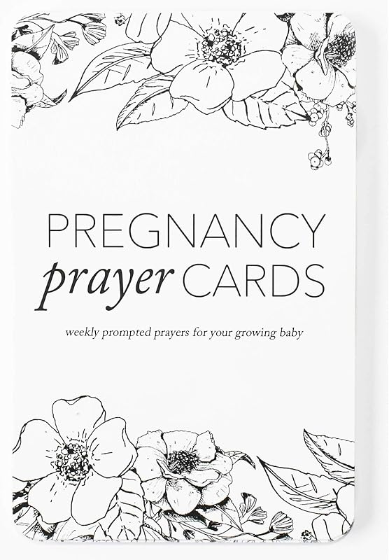 Tarjetas de oración sobre el embarazo de Duncan & Stone, juego de afirmación, blanco y negro | 42 tarjetas semanales de afirmación de las Escrituras para futuras mamás; un regalo cristiano para la nueva mamá durante el embarazo y el posparto