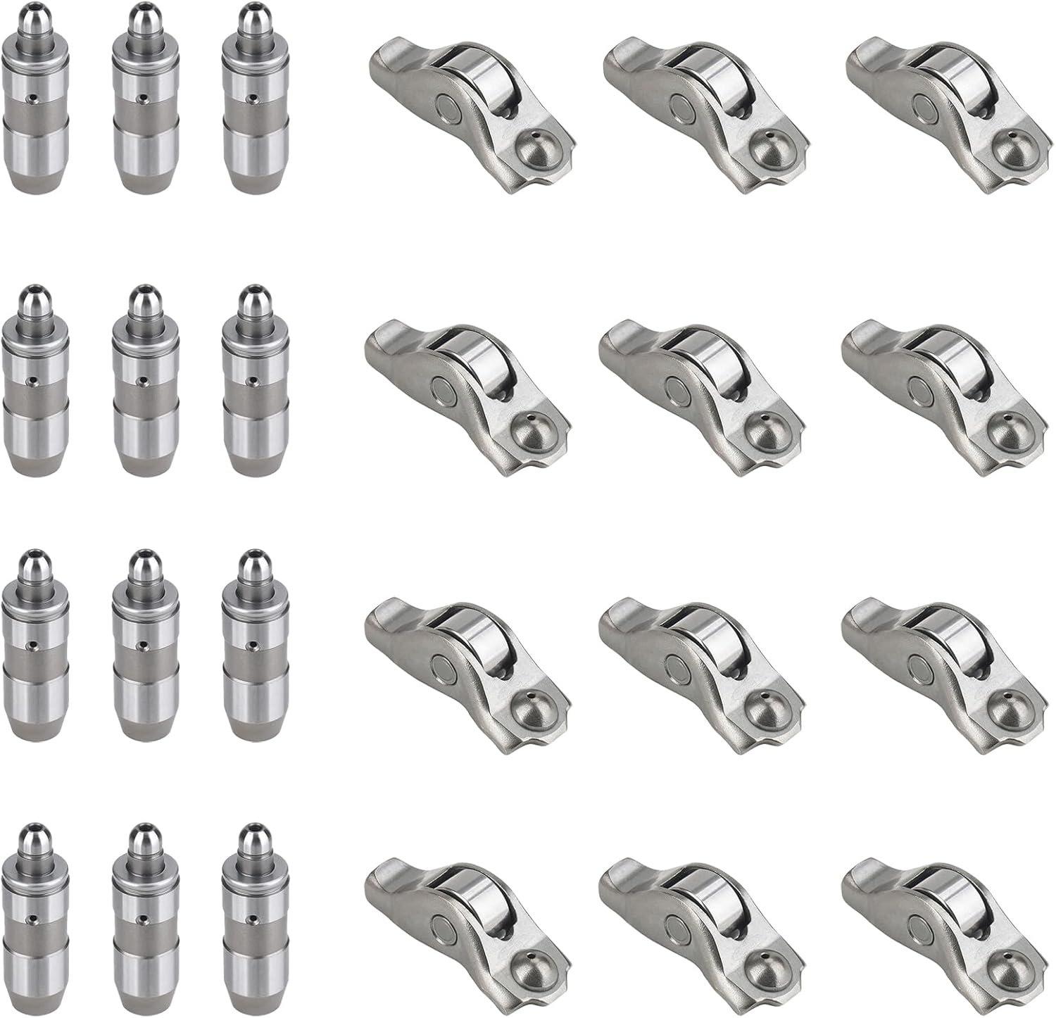 12 Pcs Rocker Arms and Lifters Compatible with Expedition F150 F250 F350 Explorer Sport Trac Mustang Mark LT Navigator Mountaineer 4.6L 5.4L 3V Engine 12 Pcs Rocker arms + 12 Pcs Lifters
