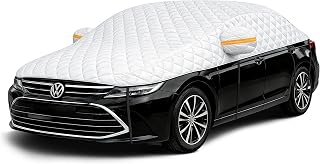 Hail Protector Car Cover, Multi-Layer Cotton Padded Half Car Cover, Thickened Top Protection for Hail, Snow & Impact, Fits Sedan L