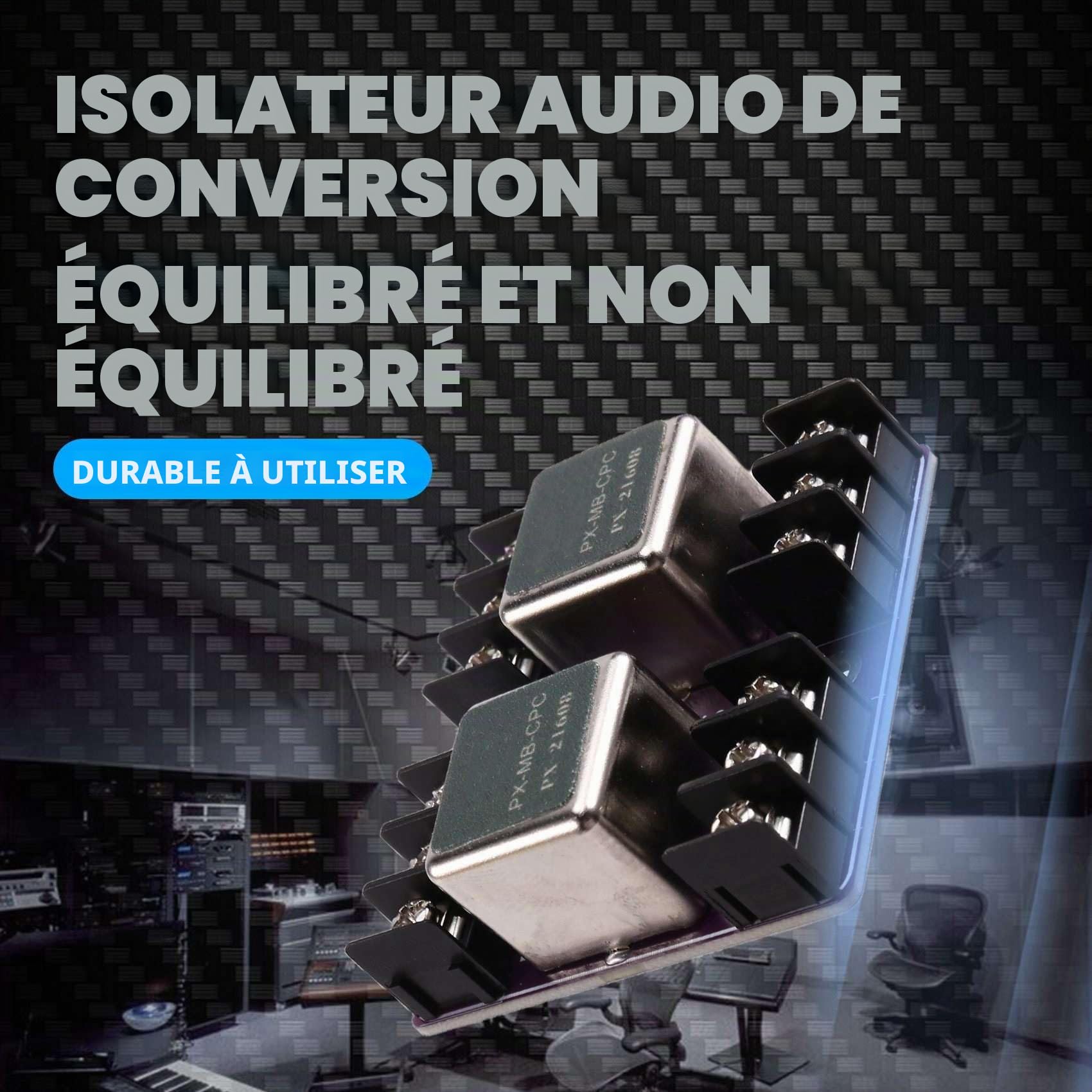 Transformateur D'Isolation Audio Haute Qualité -21608 pour Studio et Audio Domestique, 600:600 Ohms, 20 Hz-20 KHz