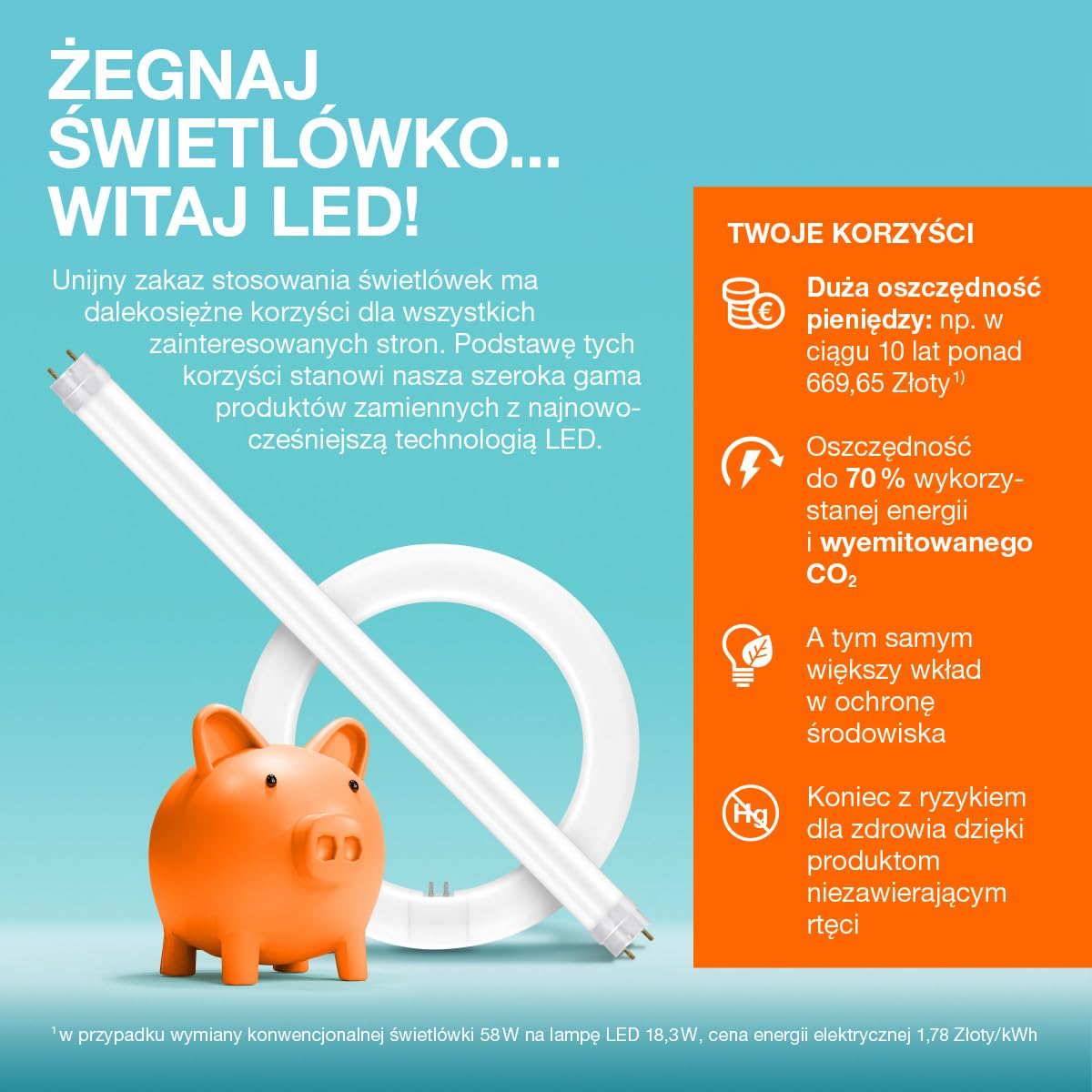OSRAM LED T5 Hf L13 Krótki 517 mm, Liniowa Rurka LED, 7W, 770LM, 3000K, Ciepłe Białe Światło, Wymiana LED dla Klasycznych Rur Fluorescencyjnych T5 z Gniazdem G5, Długa Żywotność
