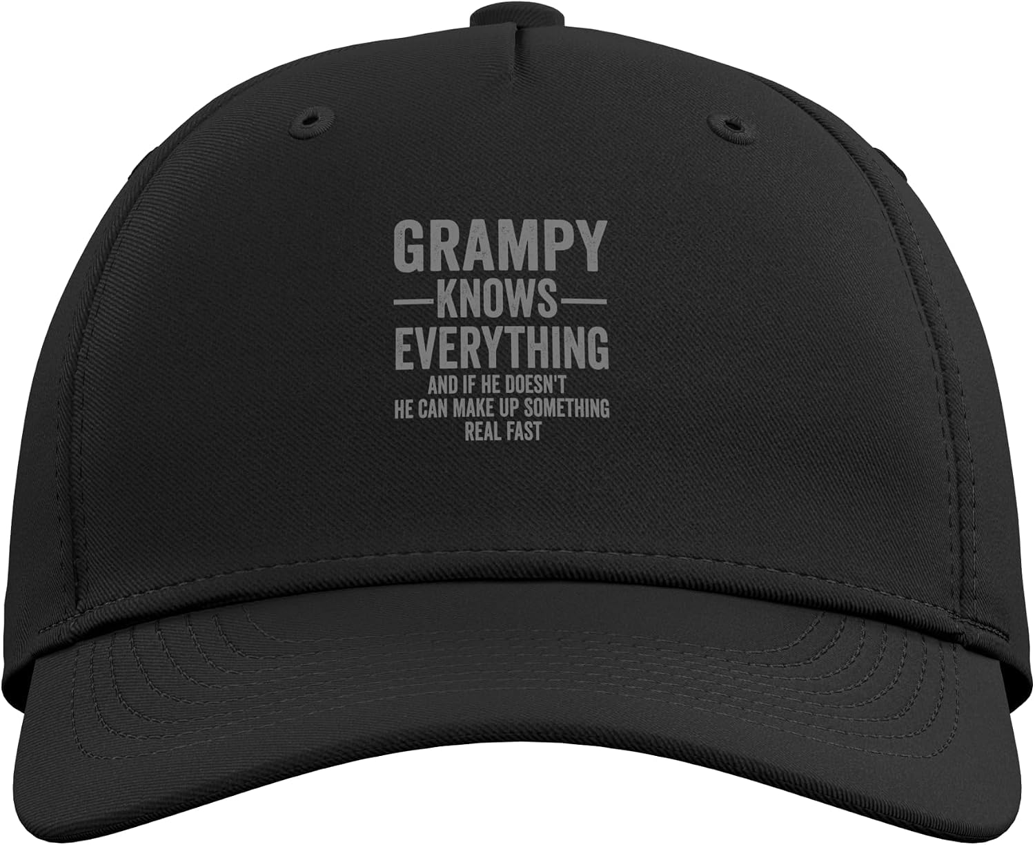 Grampy Knows Everything Funny Humor Adjustable Baseball Hat image 2